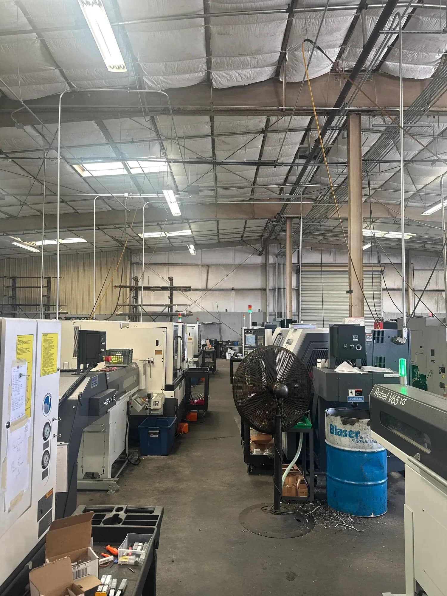 Machine shop floor overview — Kohler and Clark Tulare California